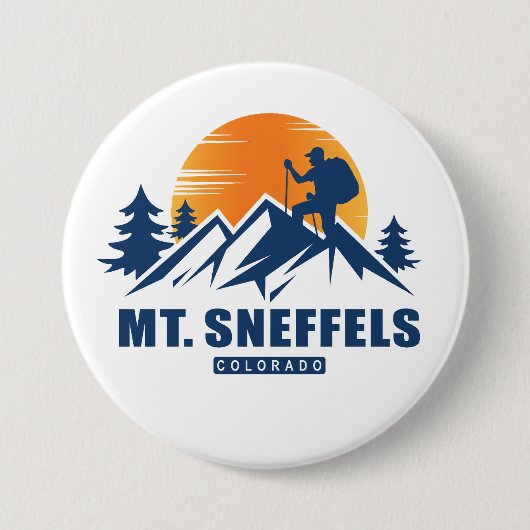 Retro Mount Sneffels Wandern T - Shirt Button (Vorderseite)