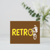 Retro Mountain Bike Rad Stand Postkarte (Stehend Vorderseite)