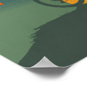 Retro Mountain Biker Heartbeat Poster (Ecke)