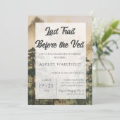 Retro Mountain Camp Bachelorette Einladung (Stehend Vorderseite)