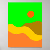 Retro Mountain Landscape Illustration Poster (Vorne)