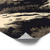 Retro Mountain Landscape Illustration Poster (Ecke)