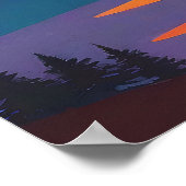 Retro Mountain Landscape Love Poster (Ecke)