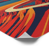 Retro Mountain Landschaft Illustration Modernes Ro Poster (Ecke)