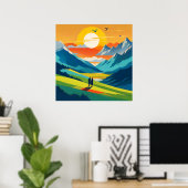 Retro Mountain Landschaft Liebe Poster (Heimbüro)