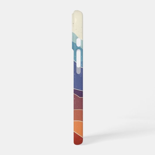 Retro Mountain Layers iPhone 16 Hülle (Linke Seite)