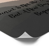 Retro Mountain Sonnenuntergang Landschaft Frische  Poster (Ecke)