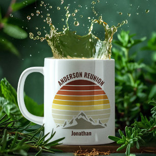 Retro Mountain Sunset Niedlich Personalisiert Kaffeetasse
