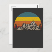 Retro Mountain Sunset Outdoor Wandern und Camping Postkarte (Vorne/Hinten)