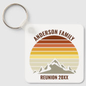 Retro Mountain Sunset Personalisiert Schlüsselanhänger (Vorderseite)