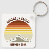 Retro Mountain Sunset Personalisiert Schlüsselanhänger (Rückseite)