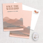 Retro Mountain Weekend Save the Date Card