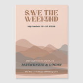 Retro Mountain Weekend speichern das Date Magnet (Vorderseite)
