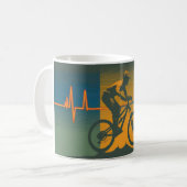 Retro-Mountainbiker-Herzschlag Kaffeetasse (Vorderseite Links)