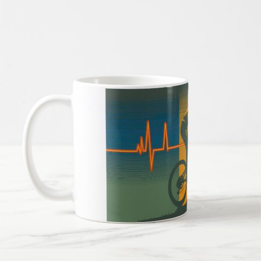 Retro-Mountainbiker-Herzschlag Kaffeetasse (Links)