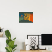 Retro-Mountainbiker-Herzschlag Poster (Heimbüro)