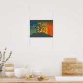 Retro-Mountainbiker-Herzschlag Poster (Küche)