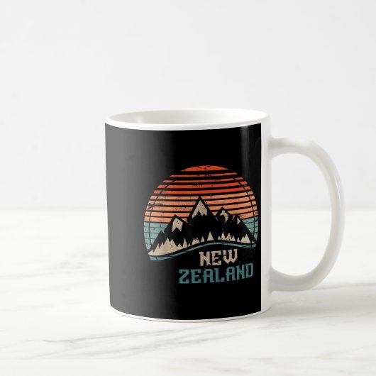 Retro Mountains New Zealand  Kaffeetasse (Rechts)