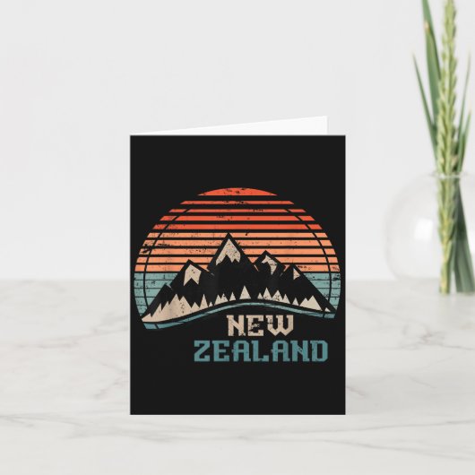 Retro Mountains New Zealand Karte (Vorderseite)