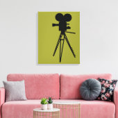 Retro Movie Camera Silhouette Custom Art Leinwand (Insitu (Wohnzimmer))