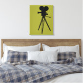 Retro Movie Camera Silhouette Custom Art Leinwand (Insitu (Schlafzimmer))