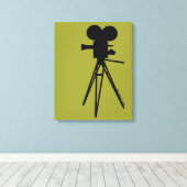 Retro Movie Camera Silhouette Custom Art Leinwand (Insitu (Holzboden))