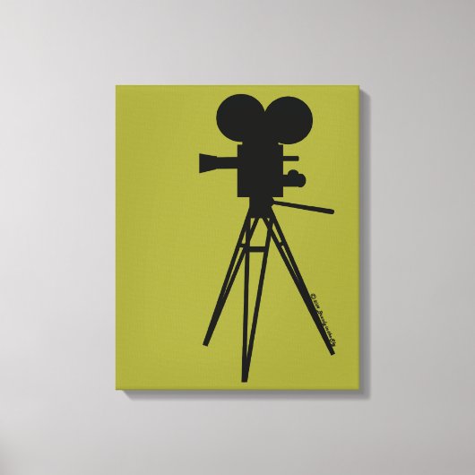 Retro Movie Camera Silhouette Custom Art Leinwand (Vorderseite)