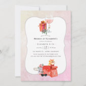 Retro Movie Christmas Bridal Brunch Einladung (Vorderseite)