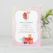 Retro Movie Christmas Bridal Brunch Einladung (Stehend Vorderseite)