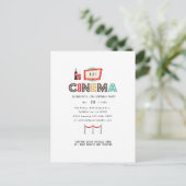 Retro Movie Night Geburtstagsparty Postkarte (Stehend Vorderseite)