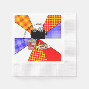 Retro Movie Night Geburtstagsparty Serviette