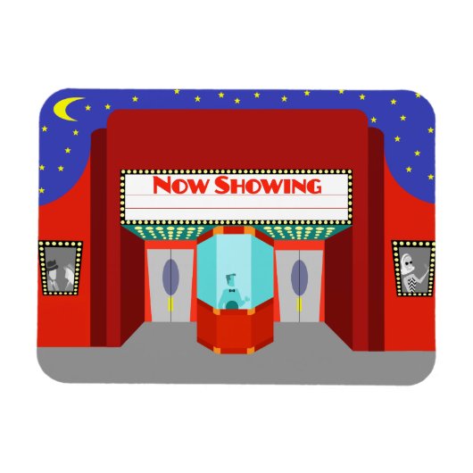 Retro Movie Theater Flexible Magnet (Horizontal)