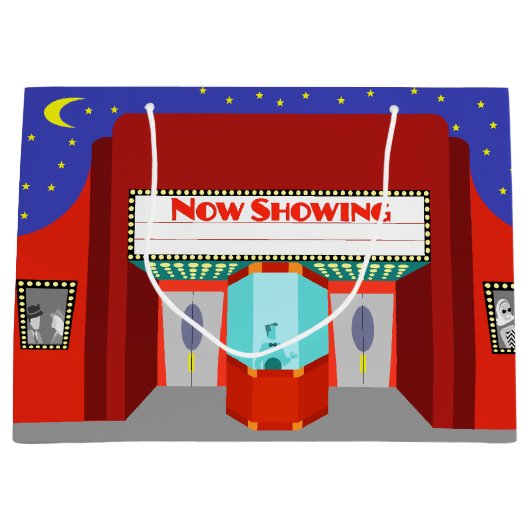 Retro Movie Theater Geschenktasche Große Geschenktüte (Vorderseite)