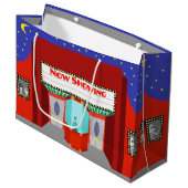 Retro Movie Theater Geschenktasche Große Geschenktüte (Vorderseite Schrägansicht)