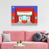 Retro Movie Theater gestylte Canvas Print Leinwanddruck (Insitu (Wohnzimmer))
