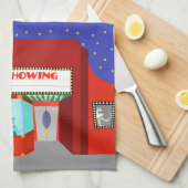 Retro Movie Theater Küche Handtuch (Viertel Falte)