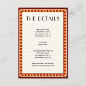 Retro Movie Theater Marquee Sign Wedding Details Begleitkarte (Vorderseite)