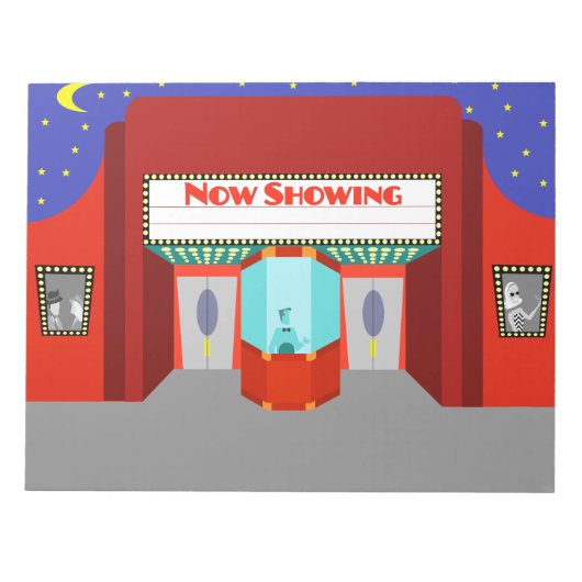 Retro Movie Theater Notepad Notizblock (Vorderseite)