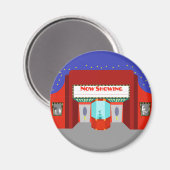 Retro Movie Theater Round Magnet (Vorderseite/Rückseite)