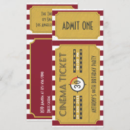 Retro Movie Ticket für jedes Alter Geburtstag Einladung