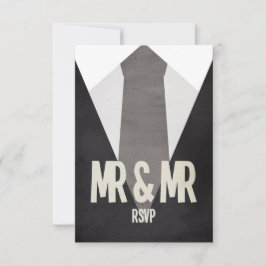 Retro Mr & Mr. Anzug & Krawatte Wedding RSVP