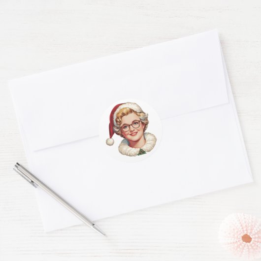 Retro Mrs. Claus Christmas Sticker (Umschlag)