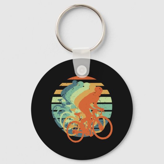 Retro MTB Dirt Biker BMX Fahrradfahrer Radrenner L Schlüsselanhänger (Vorderseite)