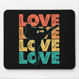 Retro Muay Thai Liebeswort Thema Grafikdesign Kic Mousepad