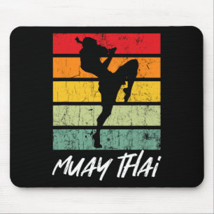 Retro Muay Thai Vintage MMA Martial Arts Thailand Mousepad