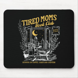 Retro müde Mütter Buchclub buchliebend Bücherwurm Mousepad