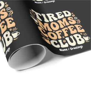 Retro-Müde-Mütter-Kaffeeclub Vintage-Ästhetik  Geschenkpapier