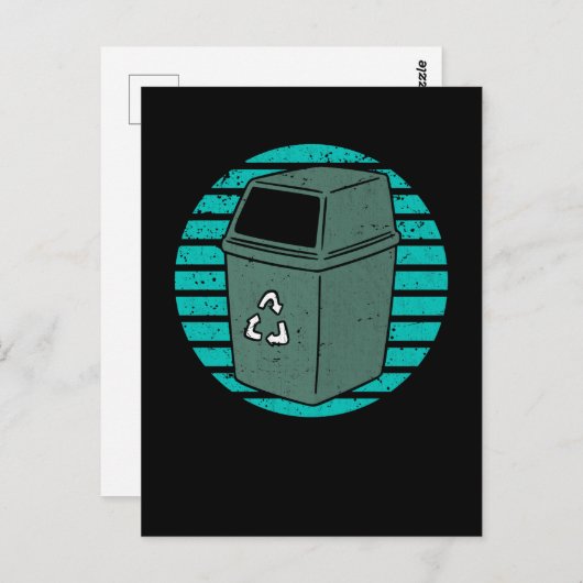 Retro-Müll kann Müll Recycelnd Postkarte (Vorne/Hinten)