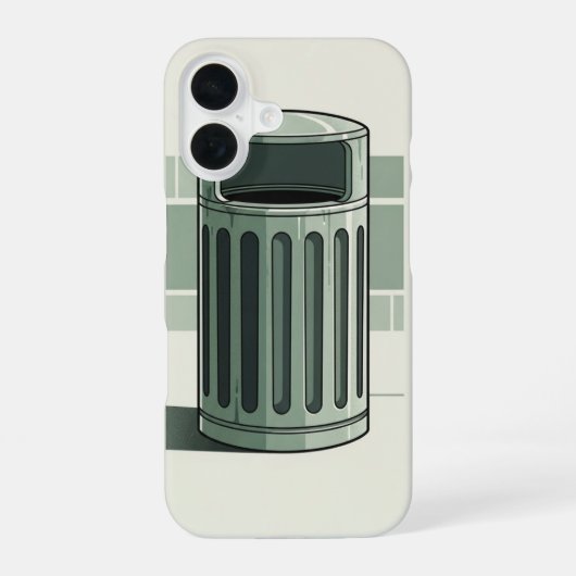Retro-Mülleimer einfach iPhone 16 Hülle (Rückseite)