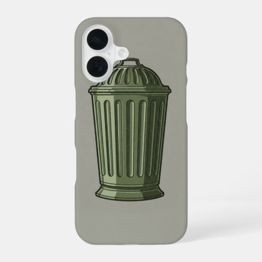 Retro-Mülleimer einfach iPhone 16 Hülle (Rückseite)